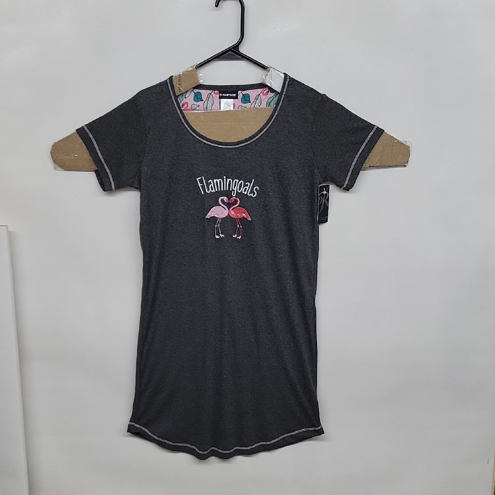 Rampage Gray Flamingo Graphic T-Shirt